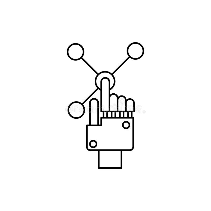 Robotic technology click chip icon. Element of robotic icon stock illustration
