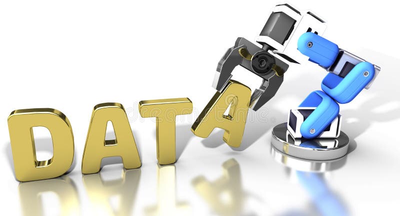 Robotic web data storage technology stock illustration Robotic web data storage technology stock illustration