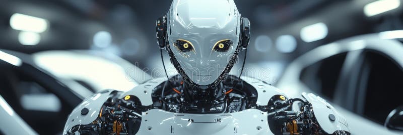 Robotica con messa a fuoco in un'auto automatizzata royalty illustrazione gratis