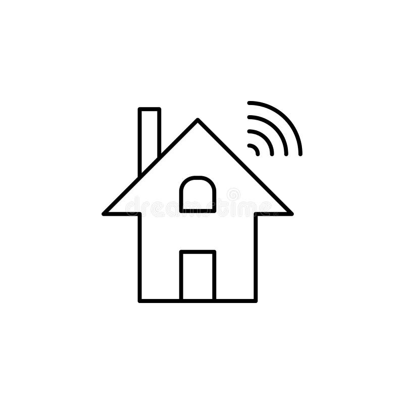 Robotics dominotics home wi-fi outline icon. Signs and symbols can be used for web, logo, mobile app, UI, UX royalty free illustration Robotics dominotics home wi-fi outline icon. Signs and symbols can be used for web, logo, mobile app, UI, UX royalty free illustration