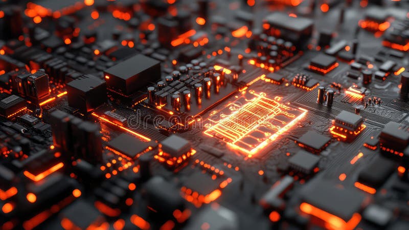 Robotics emerging electronic board vector illustration