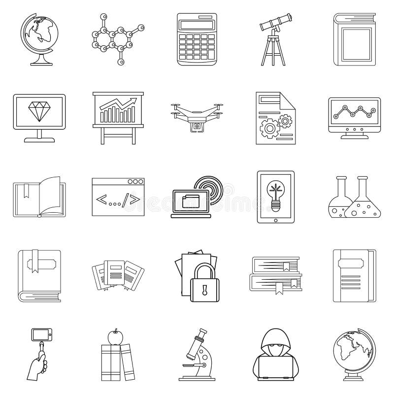 Robotics icons set. Outline set of 25 robotics vector icons for web isolated on white background. Robotics icons vectors