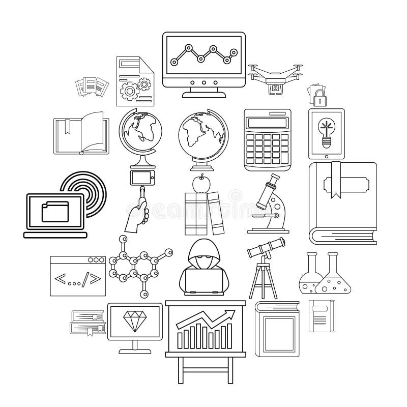 Robotics icons set. Outline set of 25 robotics vector icons for web isolated on white background. Robotics icons vectors