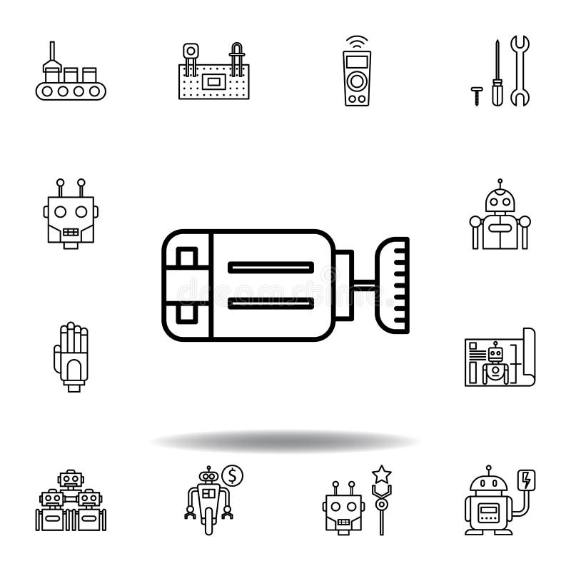 Robotics motor outline icon. set of robotics illustration icons. signs, symbols can be used for web, logo, mobile app, UI, UX stock illustration Robotics motor outline icon. set of robotics illustration icons. signs, symbols can be used for web, logo, mobile app, UI, UX stock illustration