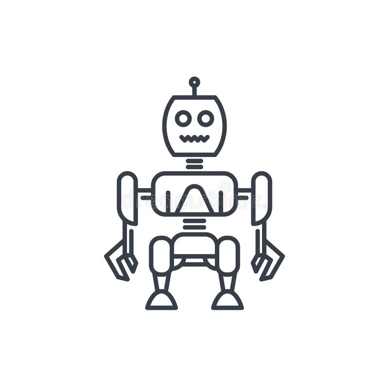 Robotics, Robot Vector Illustration, Linear Style Stock Vector