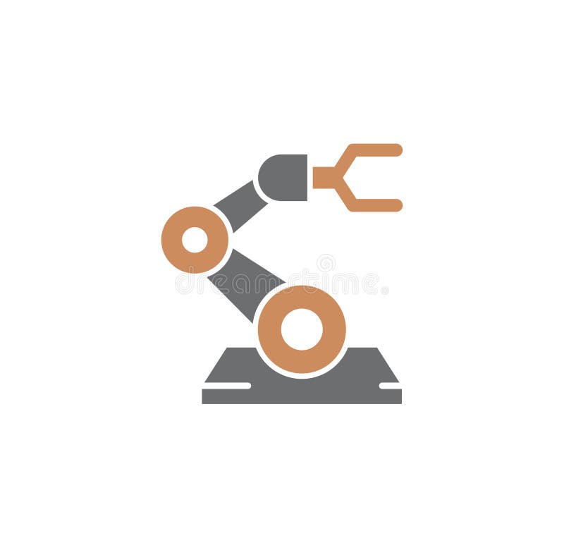 Robotisk tillverkarrelaterad ikon i bakgrunden för grafik- och webbdesign Konceptsymbol för kreativa illustrationer för webben vektor illustrationer