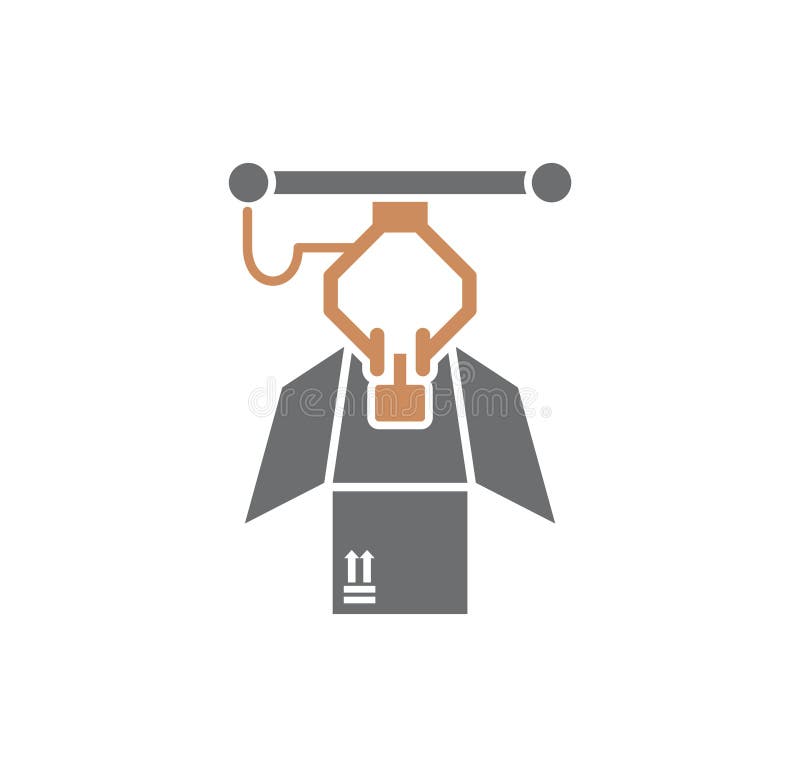 Robotisk tillverkarrelaterad ikon i bakgrunden för grafik- och webbdesign Konceptsymbol för kreativa illustrationer för webben stock illustrationer