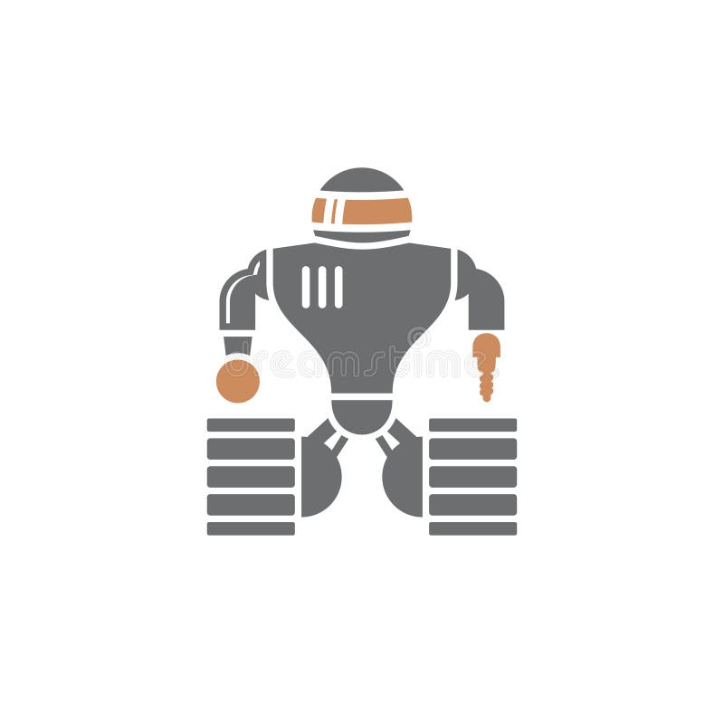 Robotisk tillverkarrelaterad ikon i bakgrunden för grafik- och webbdesign Konceptsymbol för kreativa illustrationer för webben royaltyfri illustrationer
