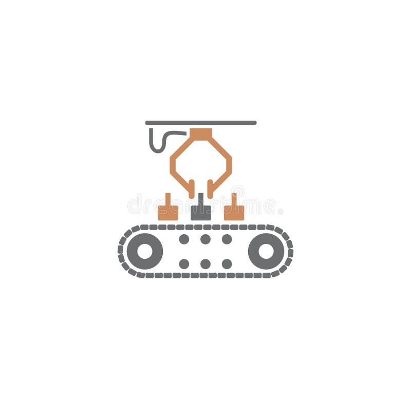 Robotisk tillverkarrelaterad ikon i bakgrunden för grafik- och webbdesign Konceptsymbol för kreativa illustrationer för webben stock illustrationer