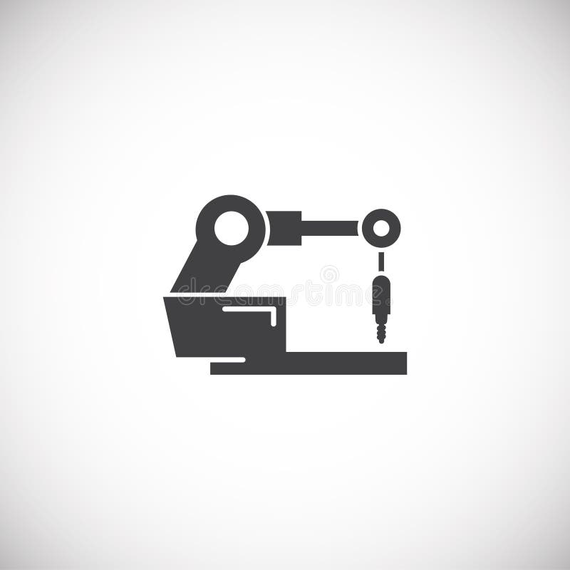 Robotisk tillverkarrelaterad ikon i bakgrunden för grafik- och webbdesign Konceptsymbol för kreativa illustrationer för webben royaltyfri illustrationer