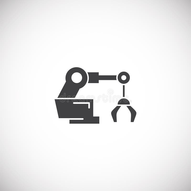 Robotisk tillverkarrelaterad ikon i bakgrunden för grafik- och webbdesign Konceptsymbol för kreativa illustrationer för webben vektor illustrationer