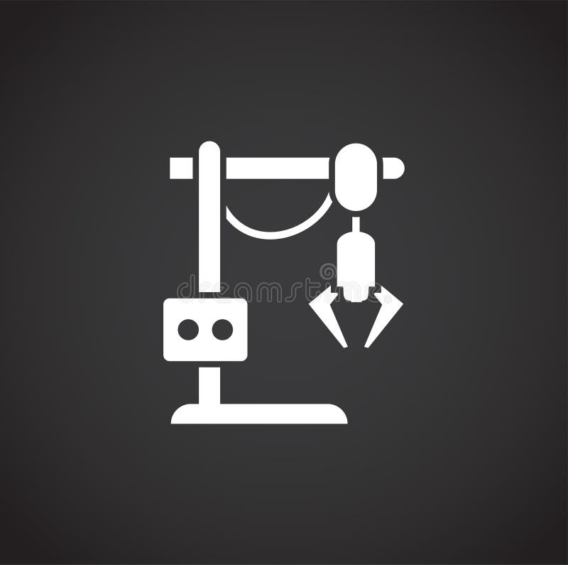 Robotisk tillverkarrelaterad ikon i bakgrunden för grafik- och webbdesign Konceptsymbol för kreativa illustrationer för webben stock illustrationer