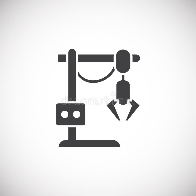 Robotisk tillverkarrelaterad ikon i bakgrunden för grafik- och webbdesign Konceptsymbol för kreativa illustrationer för webben royaltyfri illustrationer