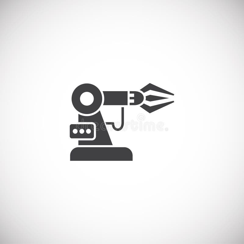 Robotisk tillverkarrelaterad ikon i bakgrunden för grafik- och webbdesign Konceptsymbol för kreativa illustrationer för webben vektor illustrationer