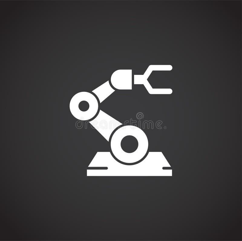 Robotisk tillverkarrelaterad ikon i bakgrunden för grafik- och webbdesign Konceptsymbol för kreativa illustrationer för webben stock illustrationer