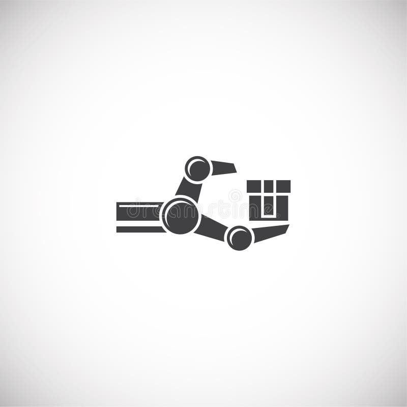 Robotisk tillverkarrelaterad ikon i bakgrunden för grafik- och webbdesign Konceptsymbol för kreativa illustrationer för webben vektor illustrationer