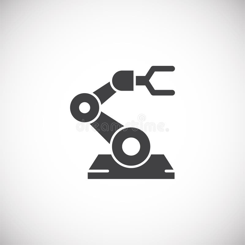 Robotisk tillverkarrelaterad ikon i bakgrunden för grafik- och webbdesign Konceptsymbol för kreativa illustrationer för webben vektor illustrationer