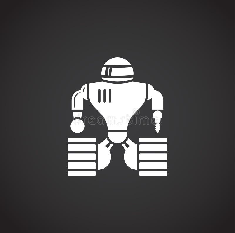 Robotisk tillverkarrelaterad ikon i bakgrunden för grafik- och webbdesign Konceptsymbol för kreativa illustrationer för webben vektor illustrationer