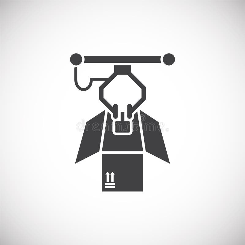 Robotisk tillverkarrelaterad ikon i bakgrunden för grafik- och webbdesign Konceptsymbol för kreativa illustrationer för webben vektor illustrationer