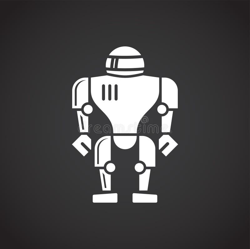 Robotisk tillverkarrelaterad ikon i bakgrunden för grafik- och webbdesign Konceptsymbol för kreativa illustrationer för webben stock illustrationer