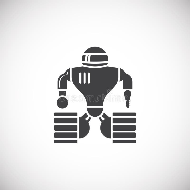 Robotisk tillverkarrelaterad ikon i bakgrunden för grafik- och webbdesign Konceptsymbol för kreativa illustrationer för webben stock illustrationer