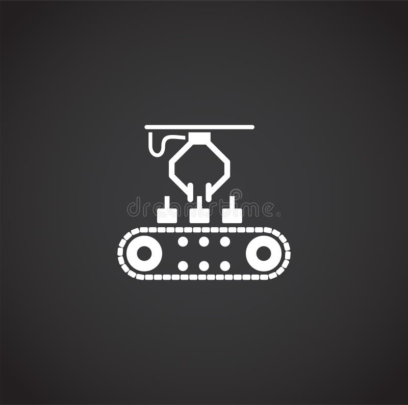 Robotisk tillverkarrelaterad ikon i bakgrunden för grafik- och webbdesign Konceptsymbol för kreativa illustrationer för webben royaltyfri illustrationer
