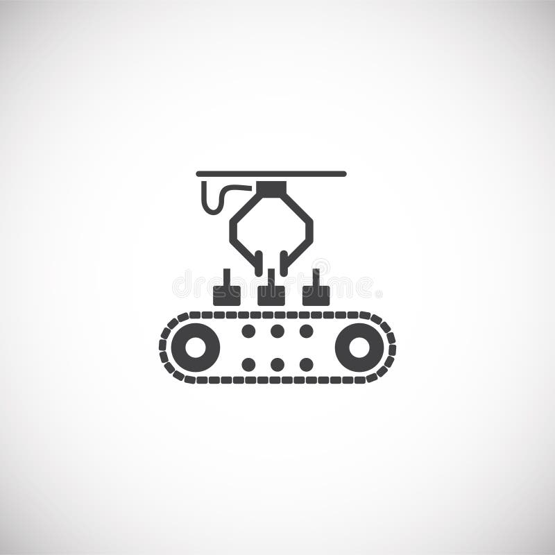 Robotisk tillverkarrelaterad ikon i bakgrunden för grafik- och webbdesign Konceptsymbol för kreativa illustrationer för webben vektor illustrationer