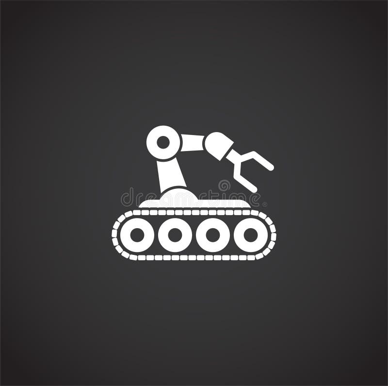 Robotisk tillverkarrelaterad ikon i bakgrunden för grafik- och webbdesign Konceptsymbol för kreativa illustrationer för webben vektor illustrationer