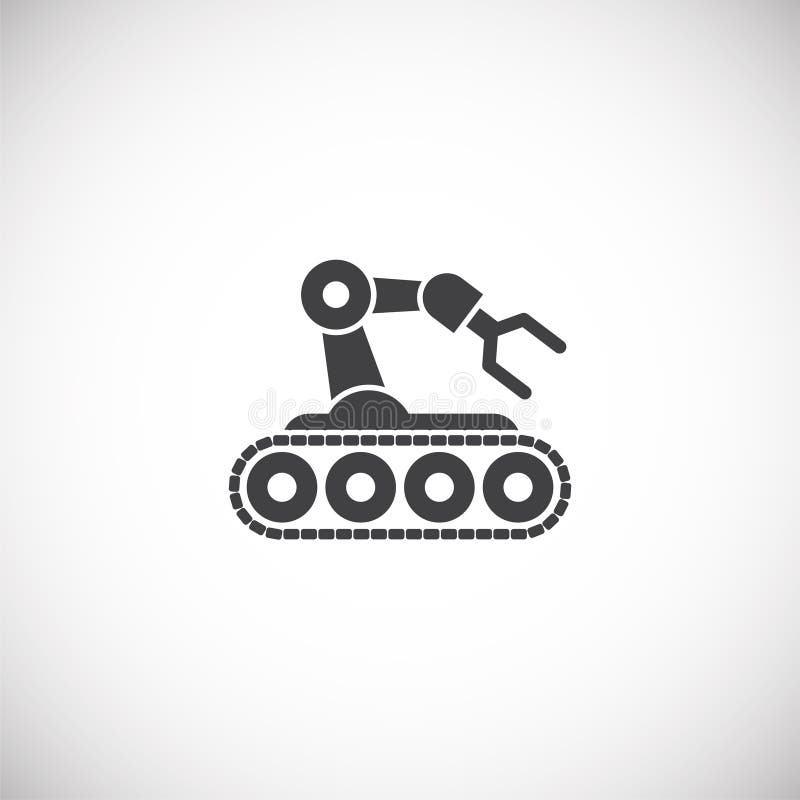 Robotisk tillverkarrelaterad ikon i bakgrunden för grafik- och webbdesign Konceptsymbol för kreativa illustrationer för webben stock illustrationer