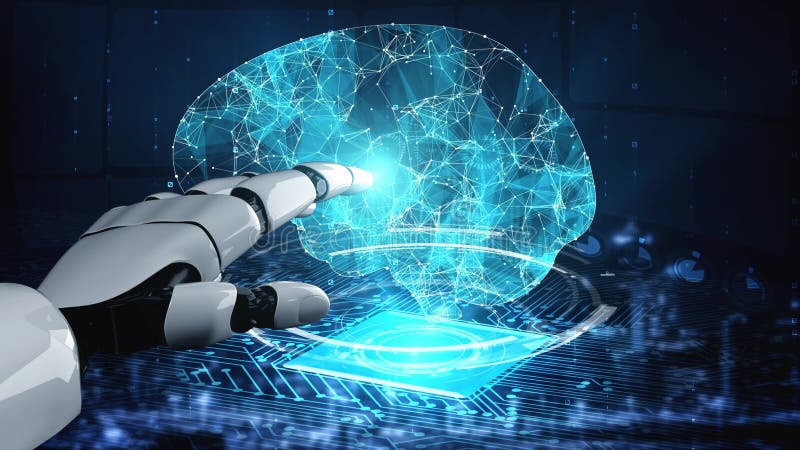 Robotismul futurist, inteligență artificială, care să lumineze conceptul de tehnologie AI vector illustration