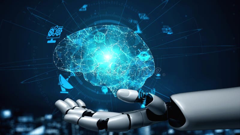 Robotismul futurist, inteligență artificială, care să lumineze conceptul de tehnologie AI vector illustration