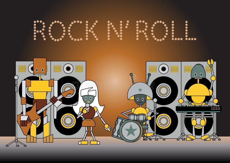 Robots band vector illustration Robots band vector illustration
