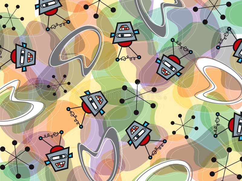 robots and boomerang pattern vector illustration robots and boomerang pattern vector illustration
