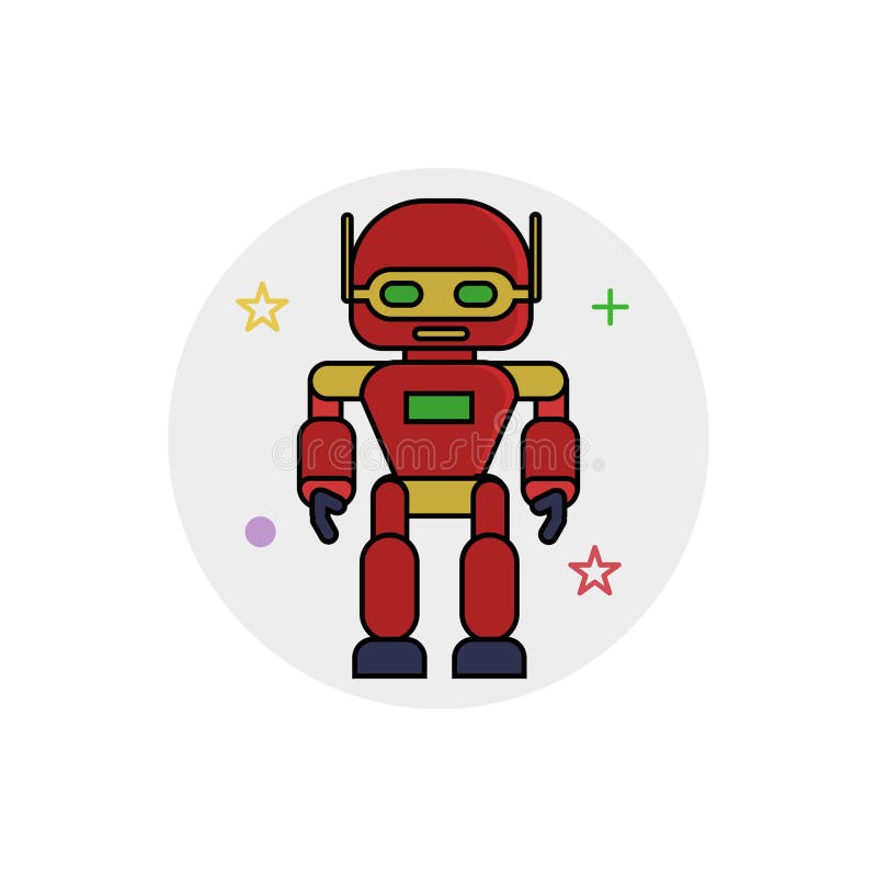 Robots icon with Outline Filled Style stock illustration Robots icon with Outline Filled Style stock illustration