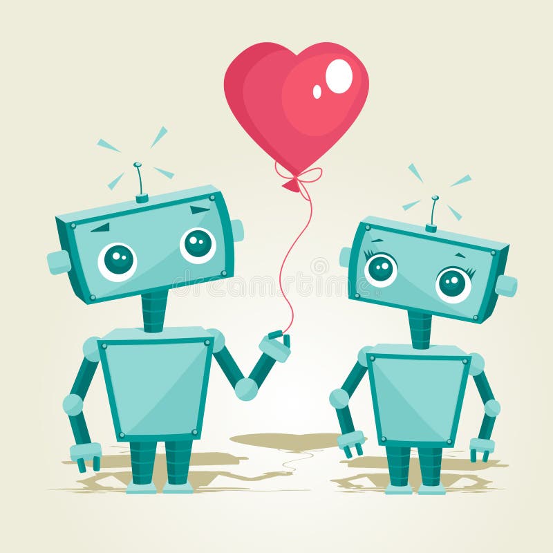 Download Robots in love stock vector. Illustration of antenna - 17737822