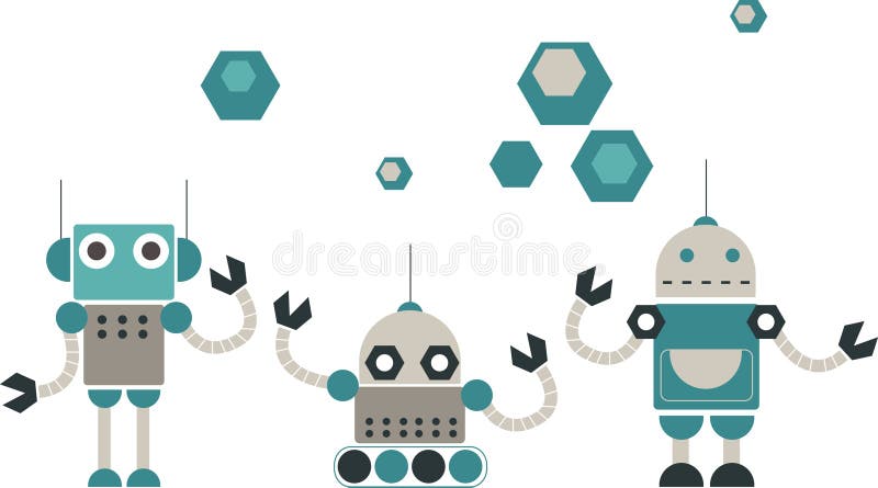 robots mignons de conception illustration stock robots mignons de conception illustration stock