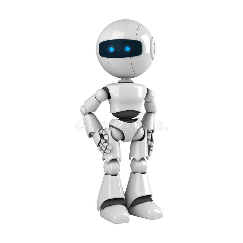Robotstaywhite royaltyfri illustrationer