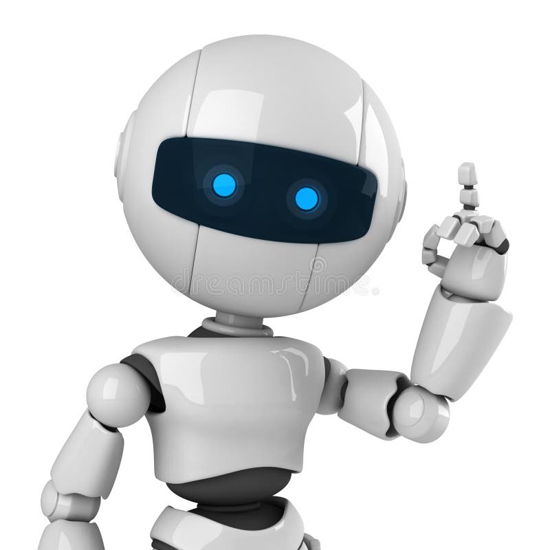 Robotstaywhite royaltyfri illustrationer