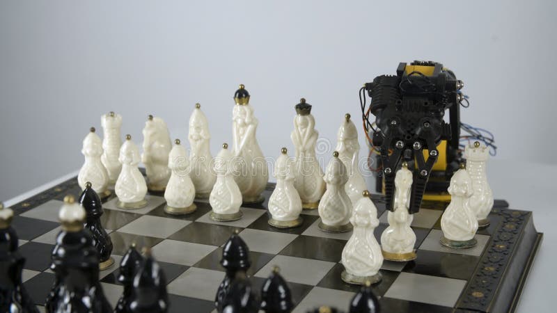 Robotwapen met Spelschaak Experiment met Intelligente Manipulator Industrieel Robotmodel