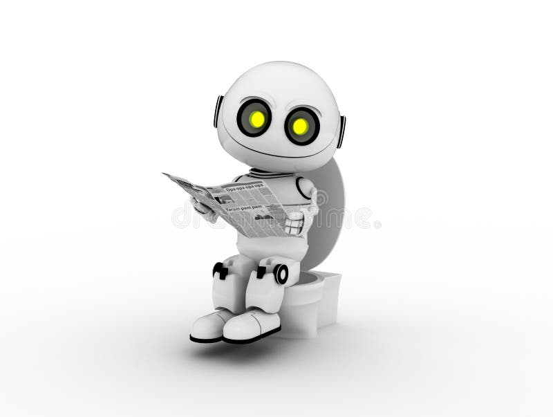 Robotwhite stock illustrationer