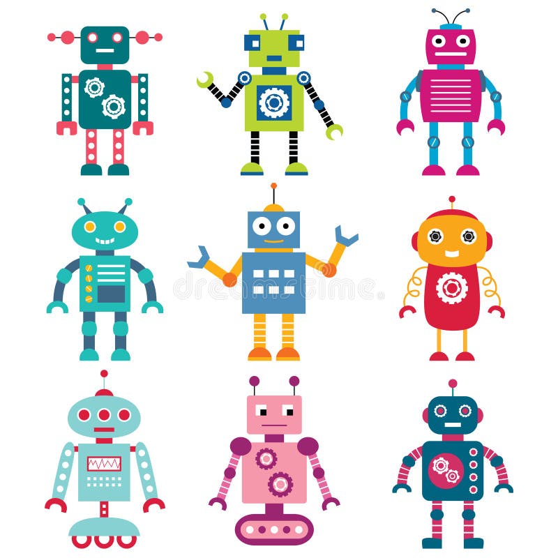 Roboty ustawiający royalty ilustracja Roboty ustawiający royalty ilustracja