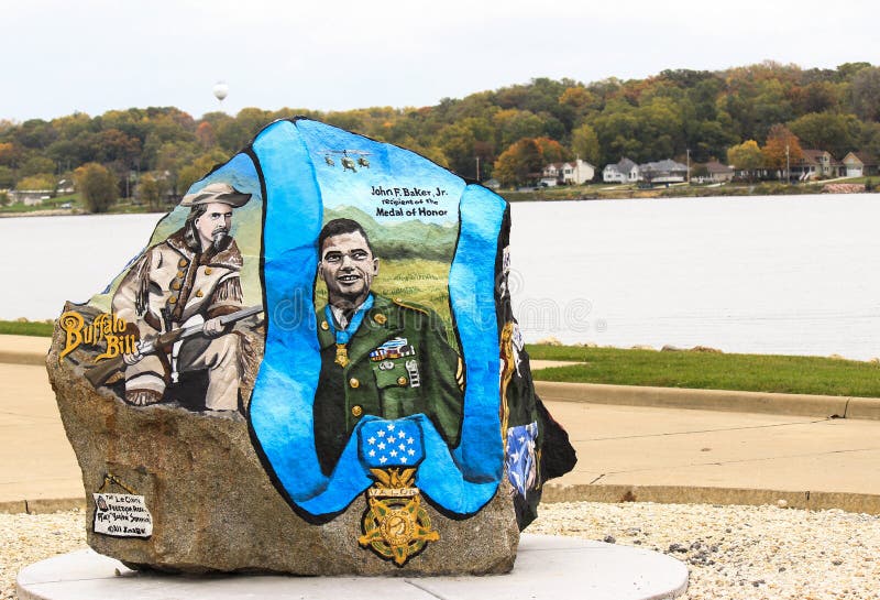 This freedom rock was one of many painted by Ray Bubba Sorensen in Le Claire, Iowa. This freedom rock was one of many painted by Ray Bubba Sorensen in Le Claire, Iowa.