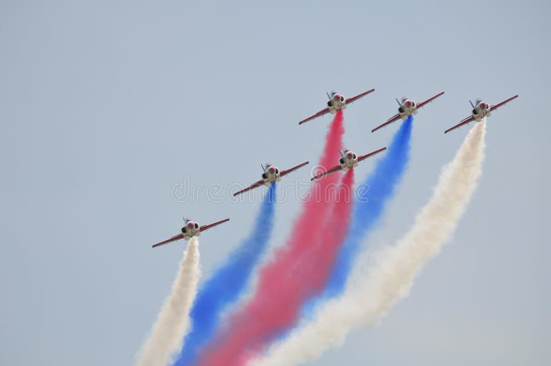 ROCAF jet fighter aerobatics.