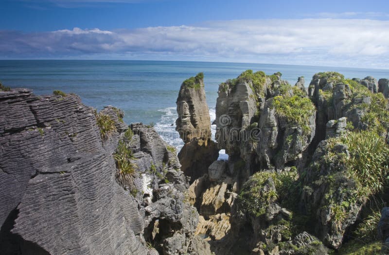 Rocas Pancake de Punakaiki fotografía de archivo
