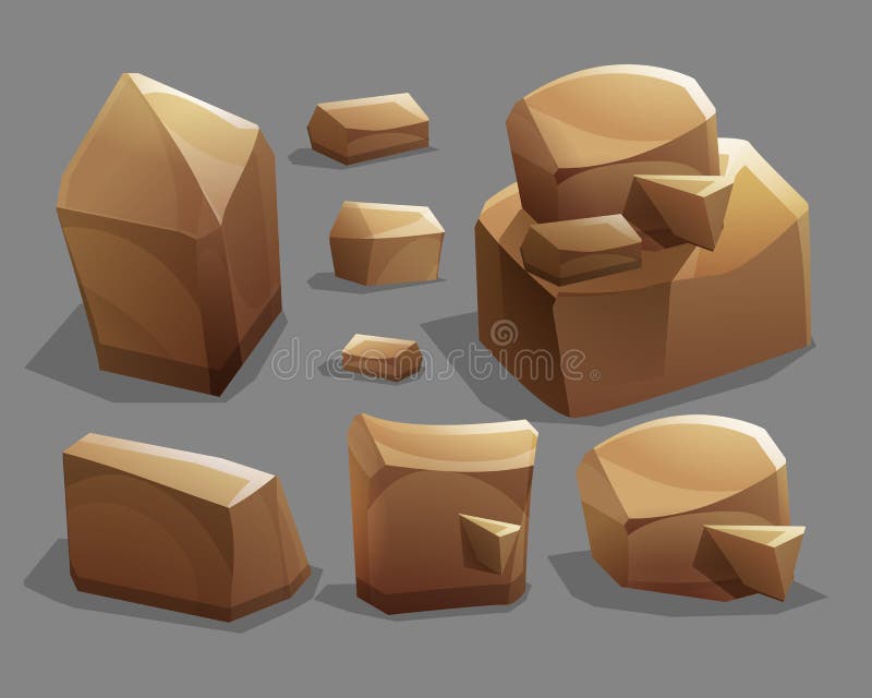 Rocas y piedras Piedras y rocas de la historieta en estilo isométrico Sistema de diversos cantos rodados libre illustration Rocas y piedras Piedras y rocas de la historieta en estilo isométrico Sistema de diversos cantos rodados libre illustration