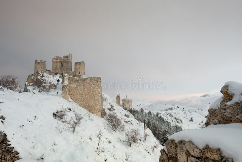 Rocca Calascio Aq Italy stock image. Image of fortified - 134388711