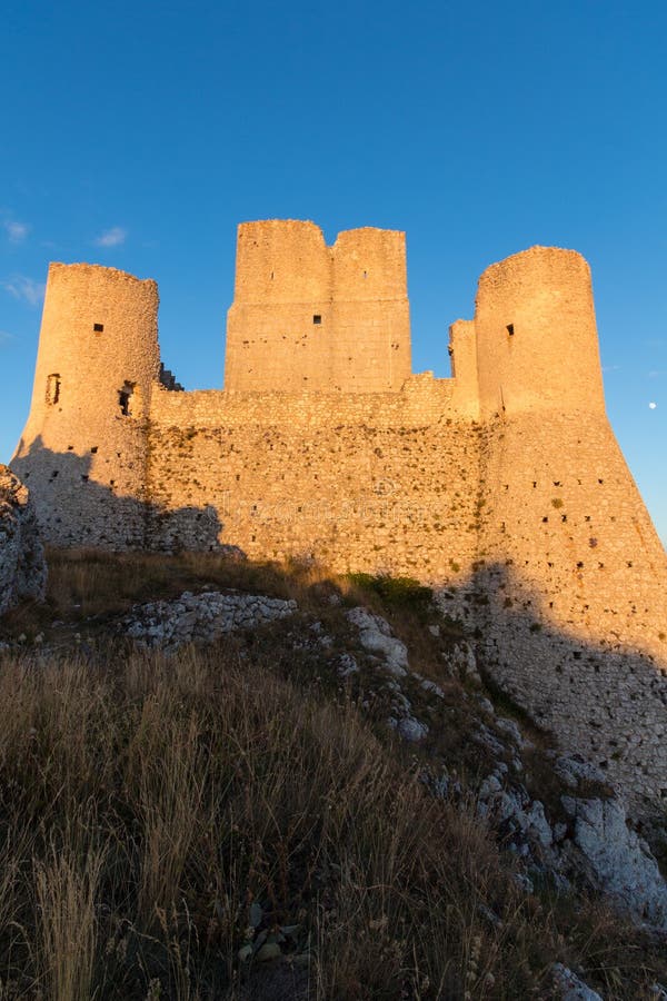 Rocca Calascio, Lady Hawk Fortress, in Abruzzo, L'Aquila, Italy royalty free stock image Rocca Calascio, Lady Hawk Fortress, in Abruzzo, L'Aquila, Italy royalty free stock image