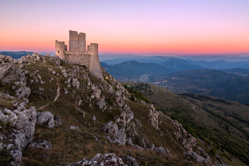 Rocca Calascio at dusk, Abruzzo in Italy. Rocca Calascio at dusk, Abruzzo in Italy