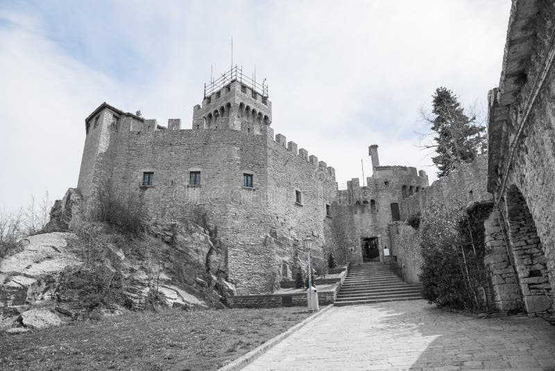 Rocca Cesta or Second Tower in San Marino.Republic of San Marino. Stock
