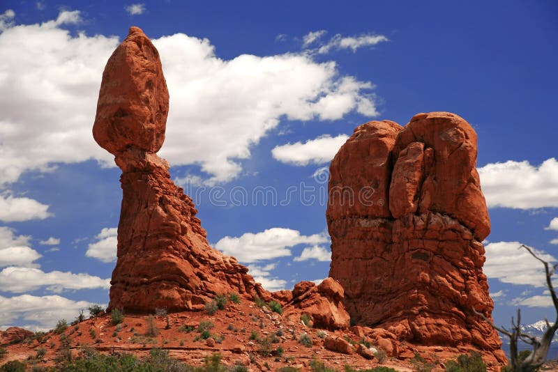 Roche équilibrée, stationnement national de voûtes en Utah images libres de droits Roche équilibrée, stationnement national de voûtes en Utah images libres de droits